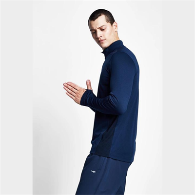 Safir Mavi Erkek Fermuarlı Sweatshirt