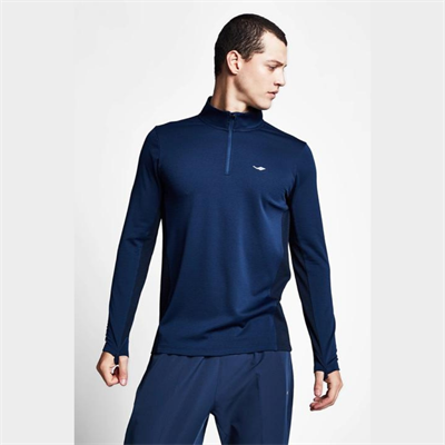 Safir Mavi Erkek Fermuarlı Sweatshirt