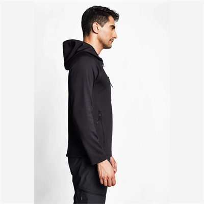 Siyah Erkek Fermuarlı Kapüşonlu Sweatshirt