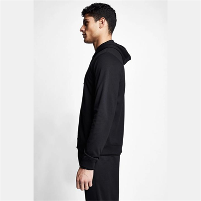 Siyah Erkek Fermuarlı Kapüşonlu Sweatshirt