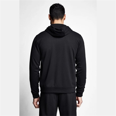 Siyah Erkek Fermuarlı Kapüşonlu Sweatshirt
