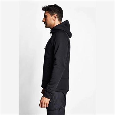 Siyah Erkek Fermuarlı Kapüşonlu Sweatshirt