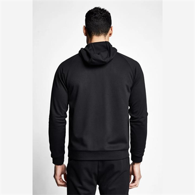 Siyah Erkek Fermuarlı Kapüşonlu Sweatshirt
