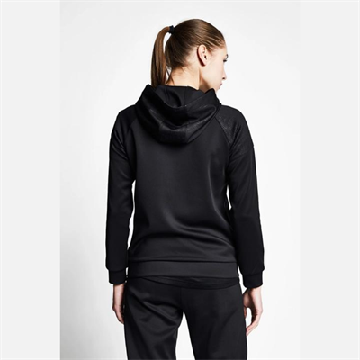 Siyah Kadın Fermuarlı Kapüşonlu Sweatshirt