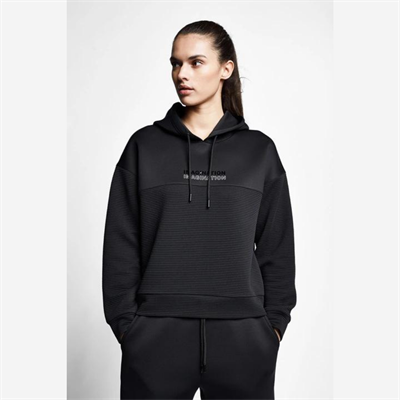 Siyah Kadın Kapüşonlu Sweatshirt 