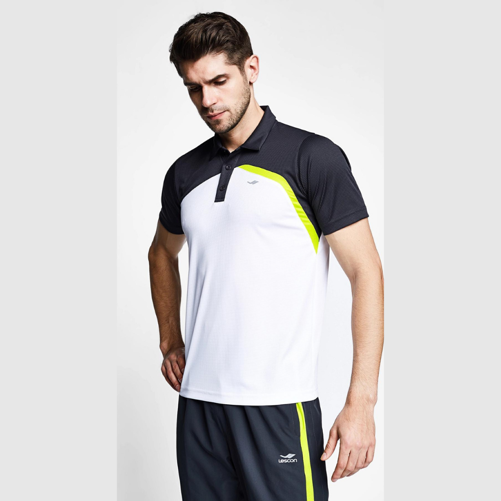 Beyaz Antrasit Erkek Kısa Kollu Polo Yaka T-Shirt 
