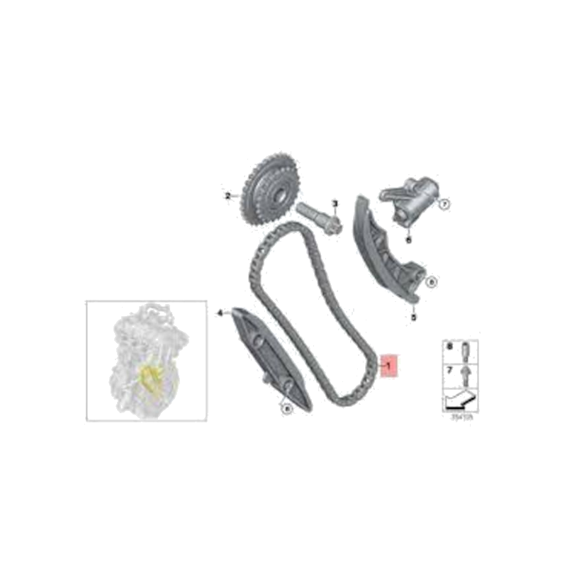 BMW ZİNCİR GERGİ SETİ N62 SOL FEBİ 30339
