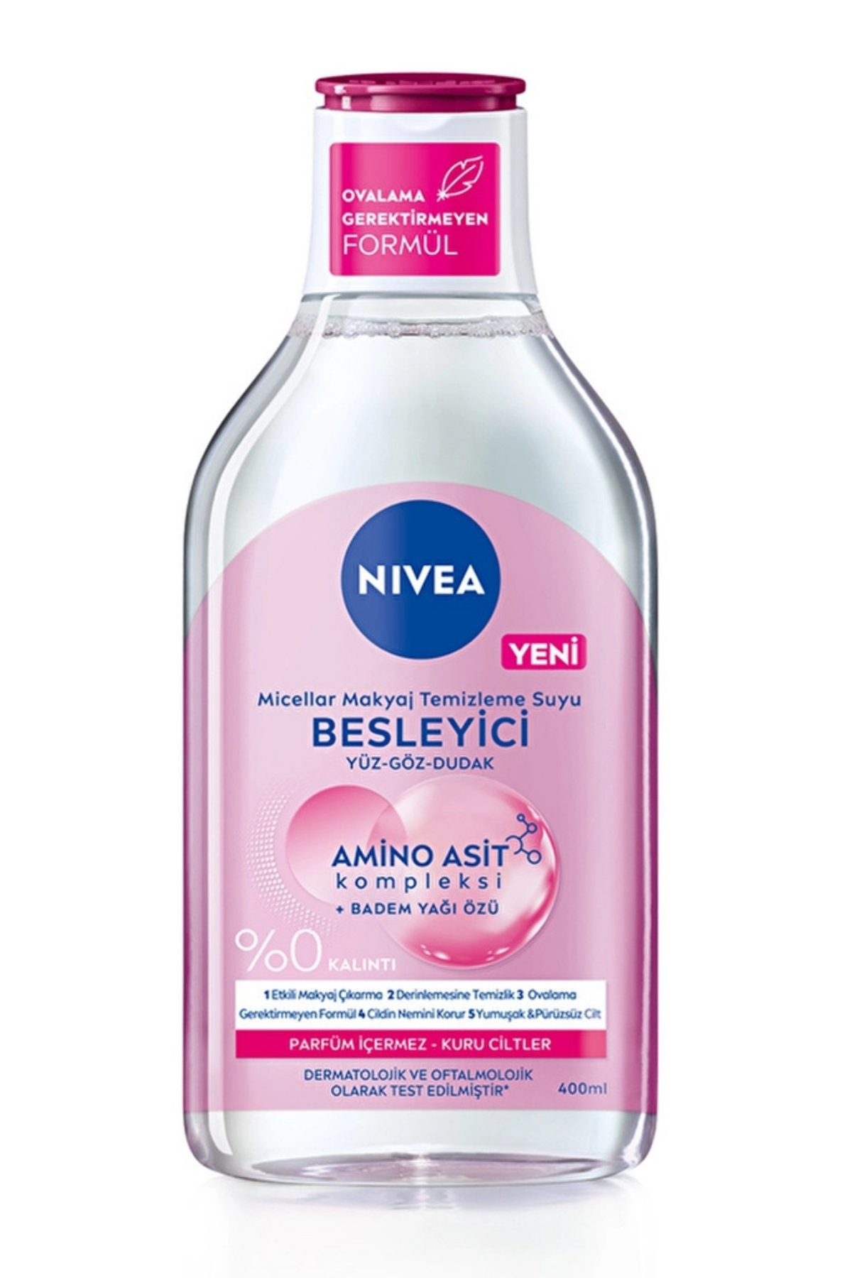 Nivea Micellar Besleyici Makyaj Temizleme Suyu 400 ml | Yüz, Göz ve Dudak İçin Nazik Temizlik