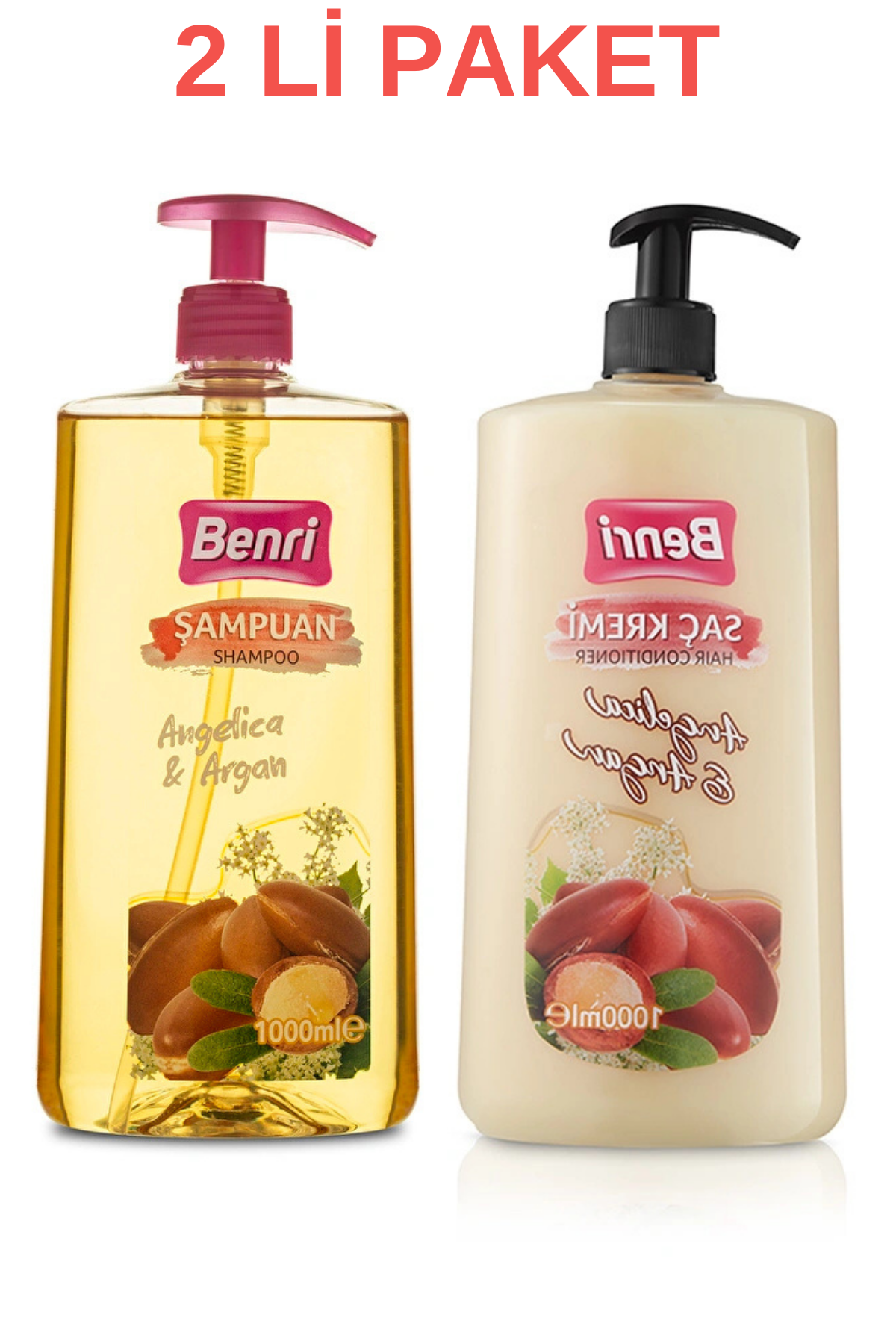 Benri Şampuan ve Saç Kremi Set Angelica & Argan 1000 ml