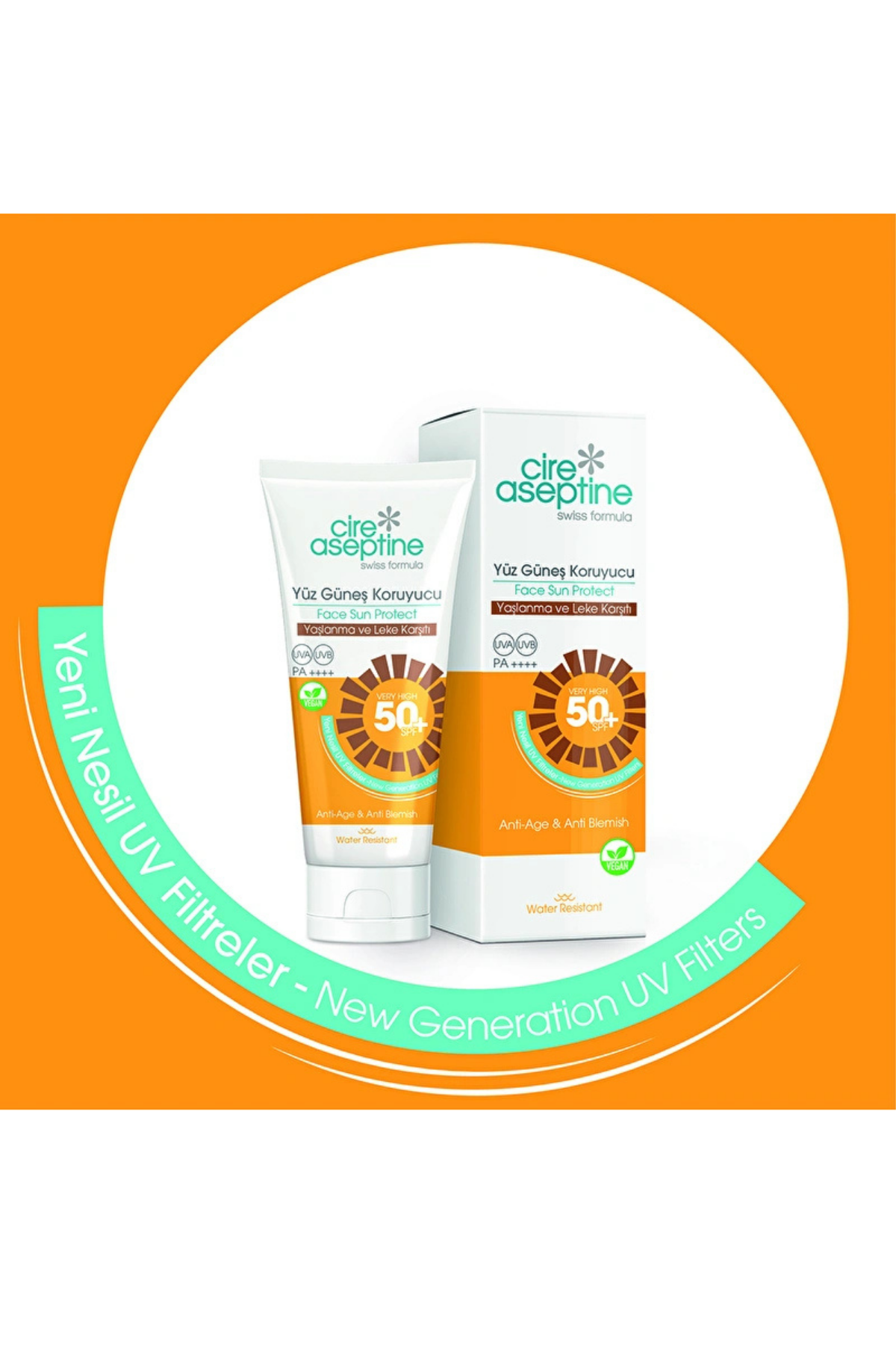 Cire Aseptine Yüz Güneş Kremi SPF 50+ – Yaşlanma Karşıtı & Leke Önleyici Koruma, 50 ml