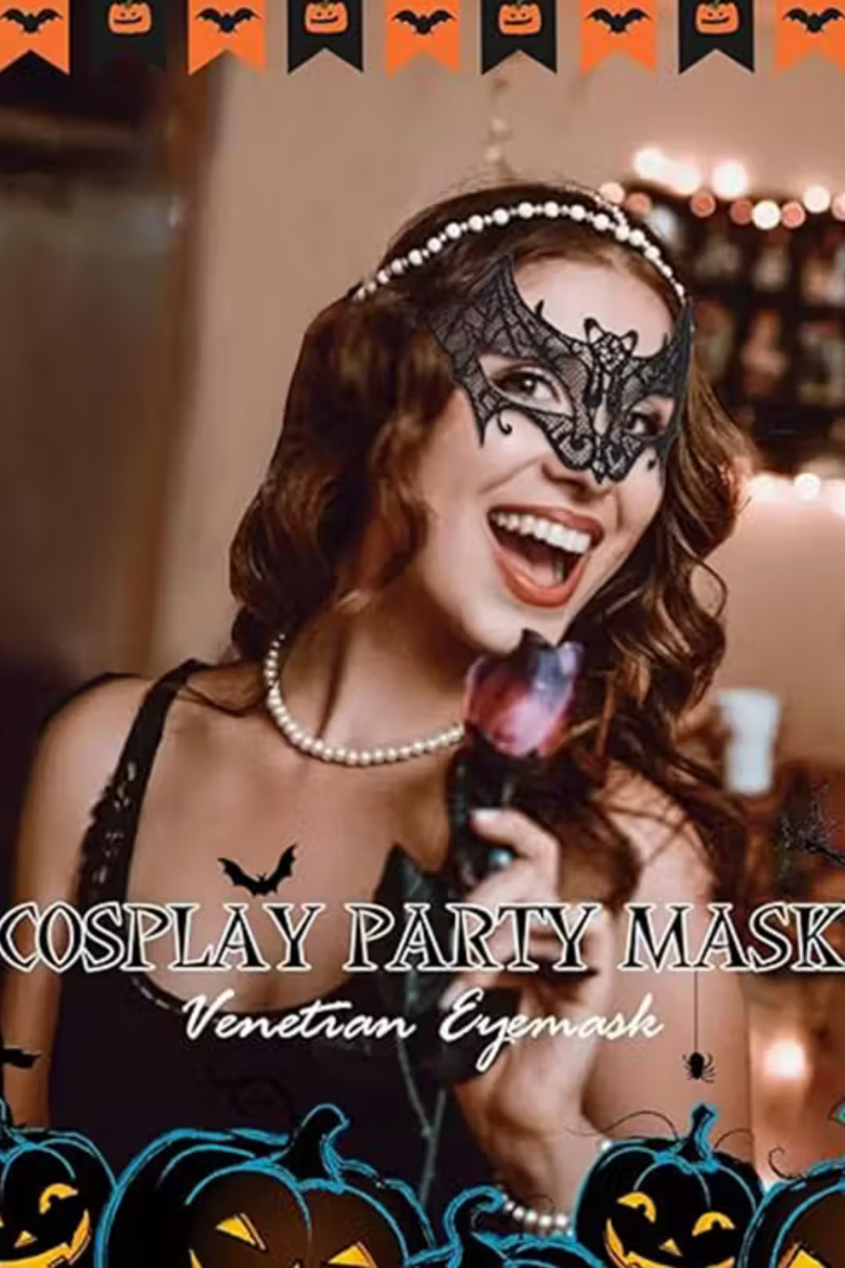 Kadın & Erkek Halloween Dantel Maske – Siyah Venedik Tarzı Maske Balosu Göz Maskesi, Kostüm ve Parti Aksesuarı