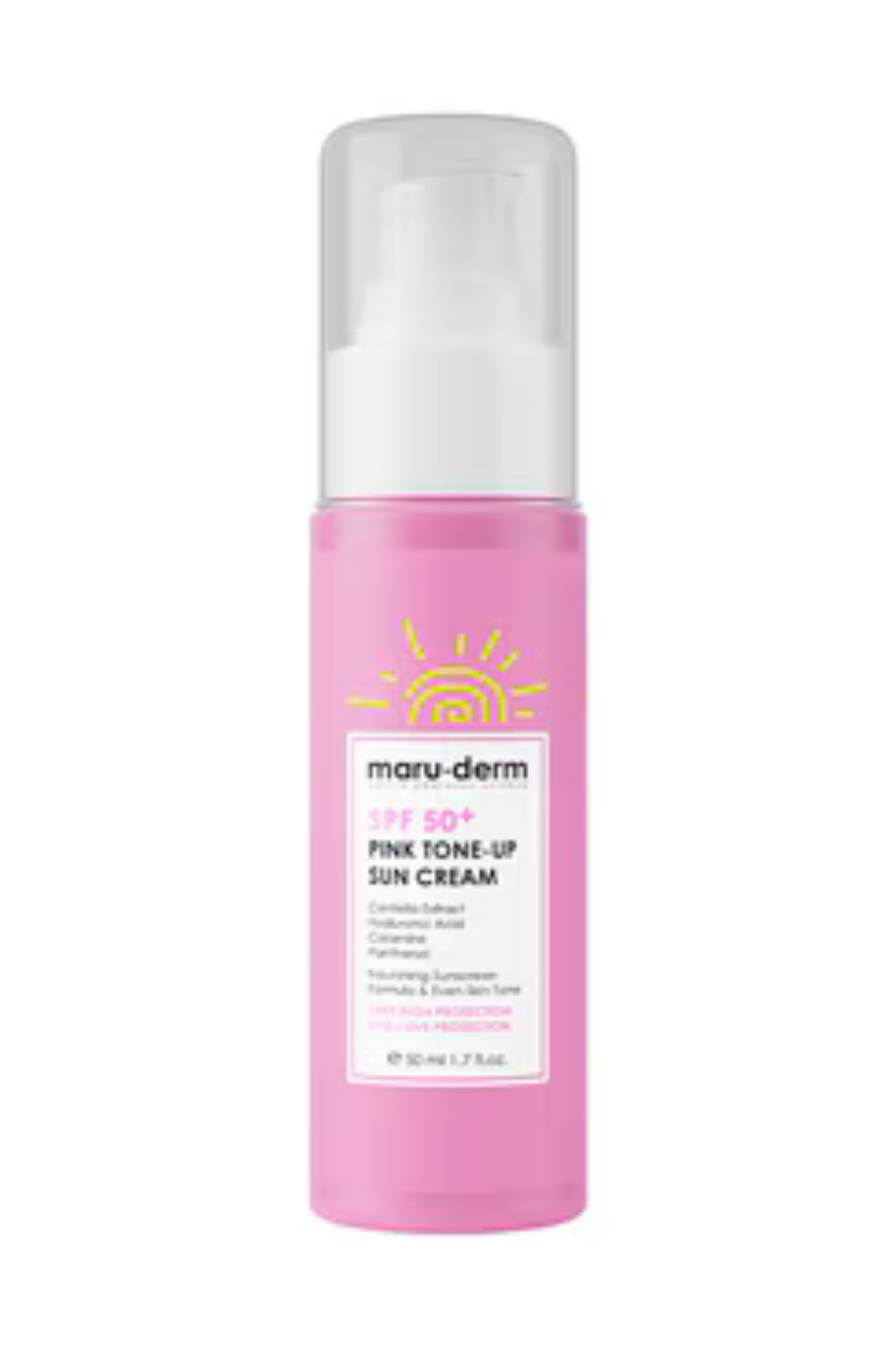 Maruderm Pembe Ton Eşitleyici Güneş Kremi SPF 50+ – Renkli Koruyucu Krem, 50 ml