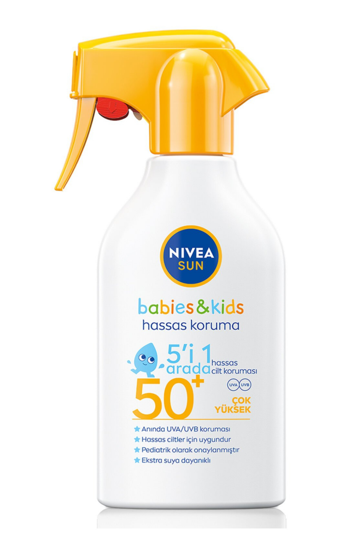 Nivea Sun Bebek & Çocuk Güneş Spreyi SPF 50 – 270 ml | Hassas Ciltler İçin Yüksek Koruma | Suya Dayanıklı Güneş Koruyucu