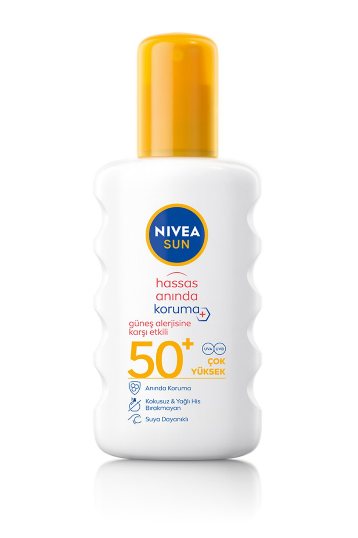 Nivea Sun Güneş Alerjisine Karşı Güneş Spreyi SPF 50+ – 200 ml | Hassas Ciltler İçin Yüksek Koruma | Suya Dayanıklı, Parfümsüz