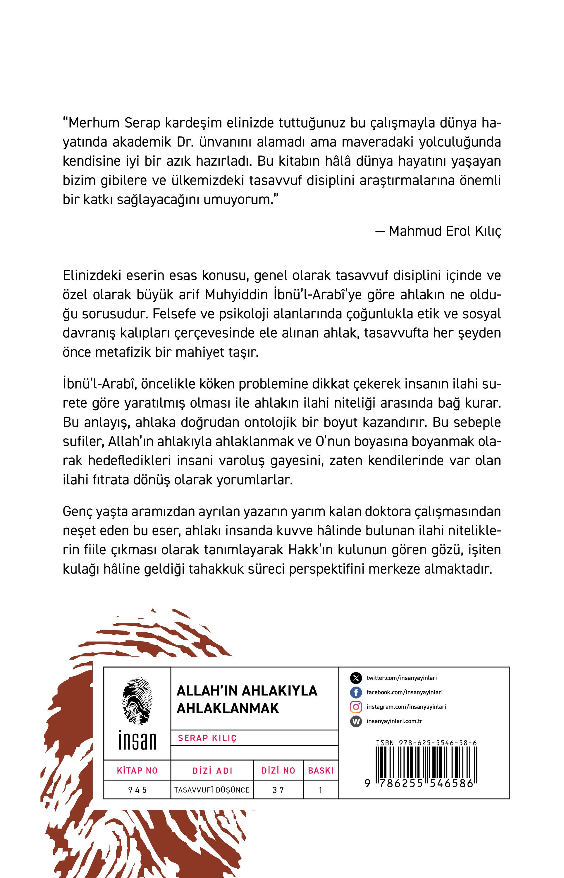Allahın Ahlakıyla Ahlaklanmak - İbnül-Arabî Düşüncesinde Ahlak