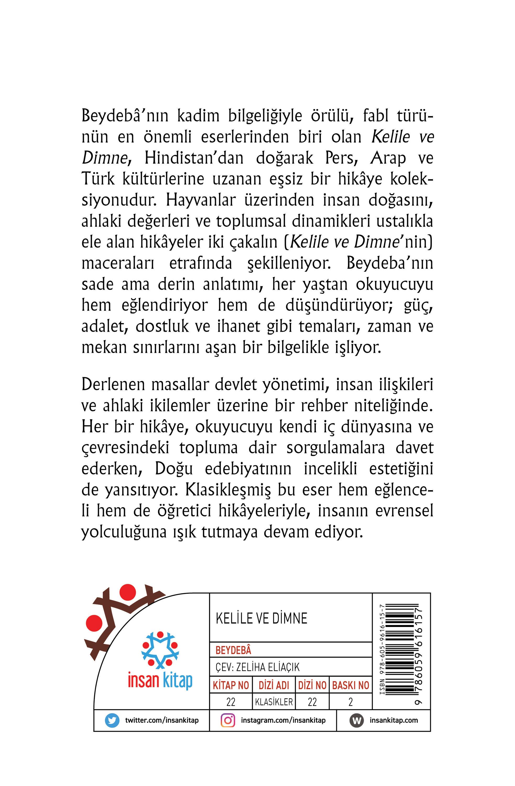 Kelile ve Dimne -  Cep Boy