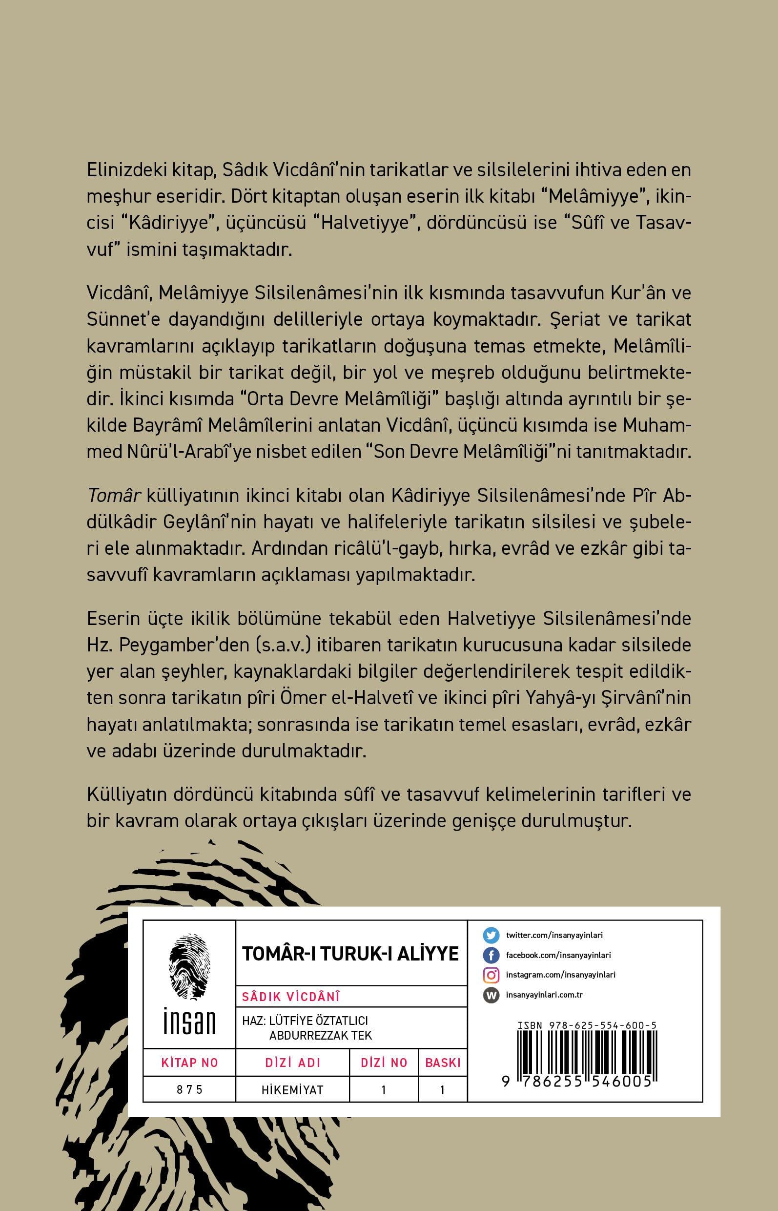 Tomar-ı Turuk-ı Aliyye - Melâmiyye, Kâdiriyye, Halvetiyye, Sufi ve Tasavvuf