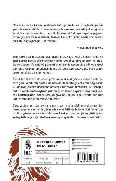 Allahın Ahlakıyla Ahlaklanmak - İbnül-Arabî Düşüncesinde Ahlak
