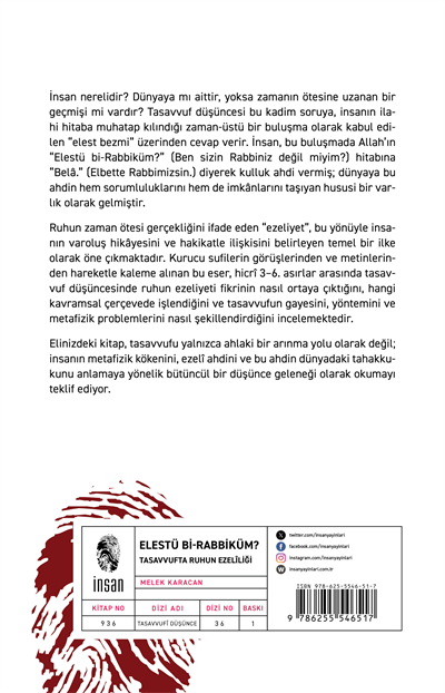 Elestü bi-Rabbiküm? - Tasavvufta Ruhun Ezelîliği (Hicrî 3-6. Asırlar)
