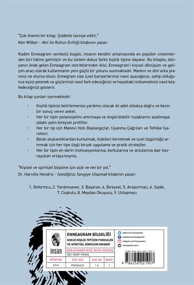 Enneagram Bilgeliği - Dokuz Kişilik Tipi İçin Psikolojik ve Spiritüel Dönüşüm Rehberi