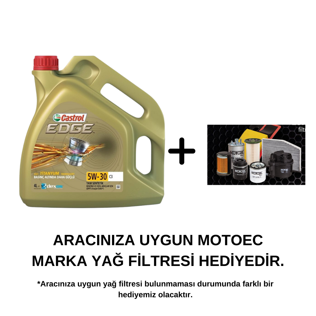 Castrol Edge 5w30 C3 4 lt Motor Yağı+Filtre