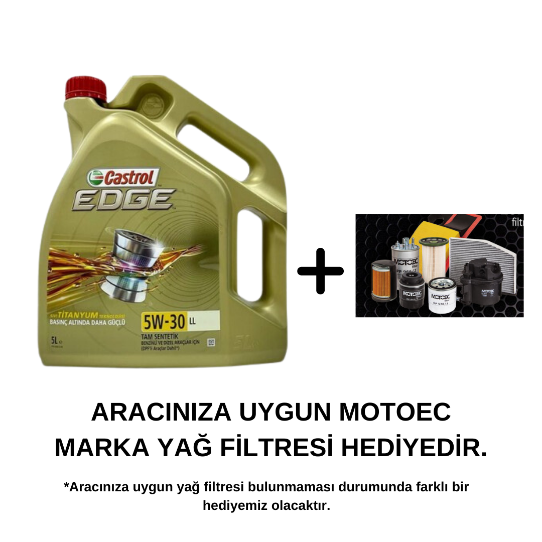 castrol 5 30 edge 5 litre partikül filtreli motor yağ
