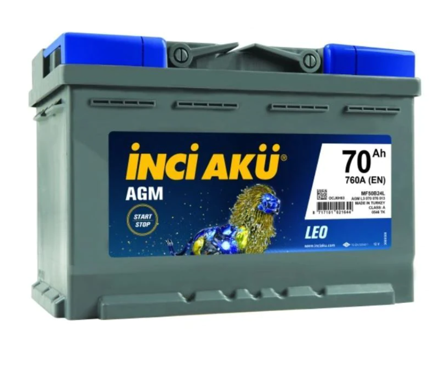 İnci Akü 70 Ah AGM 12V