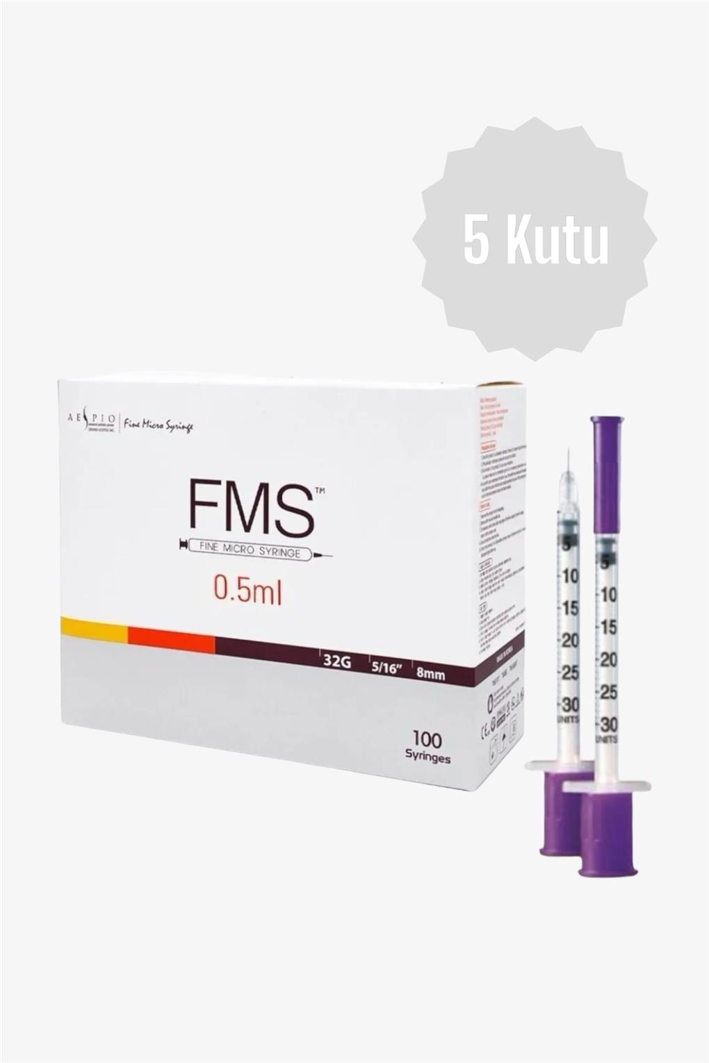 Fms Micro-Fine  0,5 Ml ( 32Gx8mm ) Enjektör 100'lü 5 Kutu