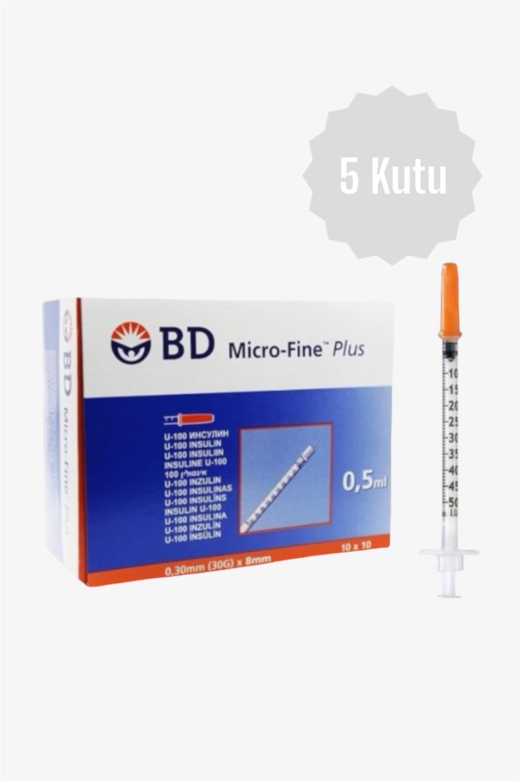 Bd Micro-Fine  0,5 Ml ( 30Gx8mm ) Enjektör 100'lü 5 Kutu 