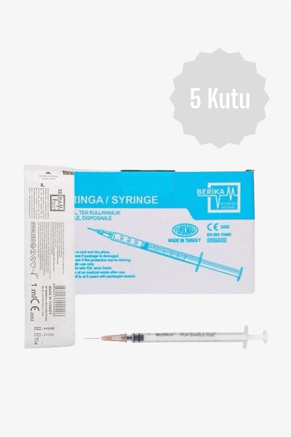 Berika 1 Ml Enjektör 100'lü 5 Kutu