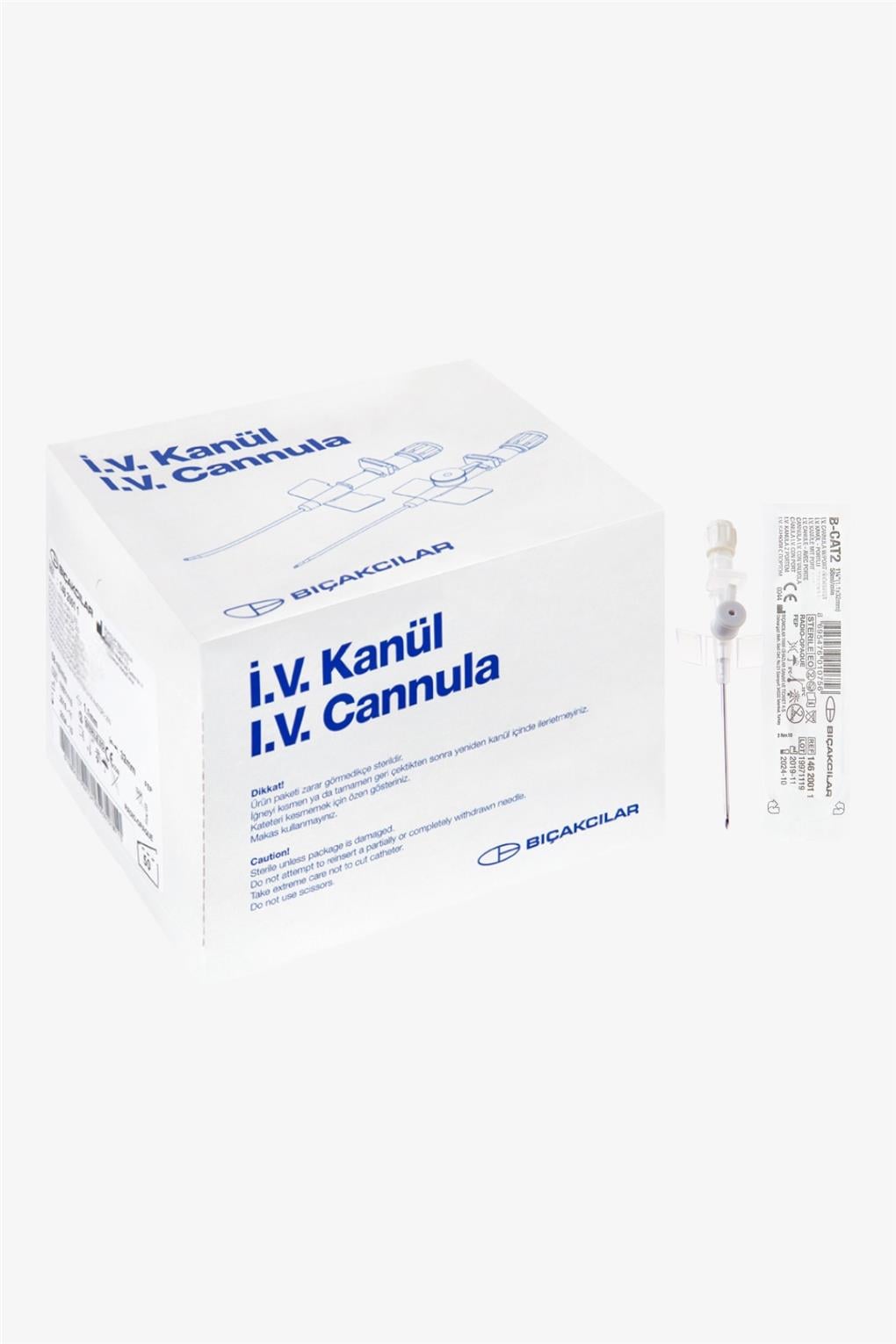 Bıçakçılar I.V. Kanül ( İntraket ) 16 G Gri  50'li