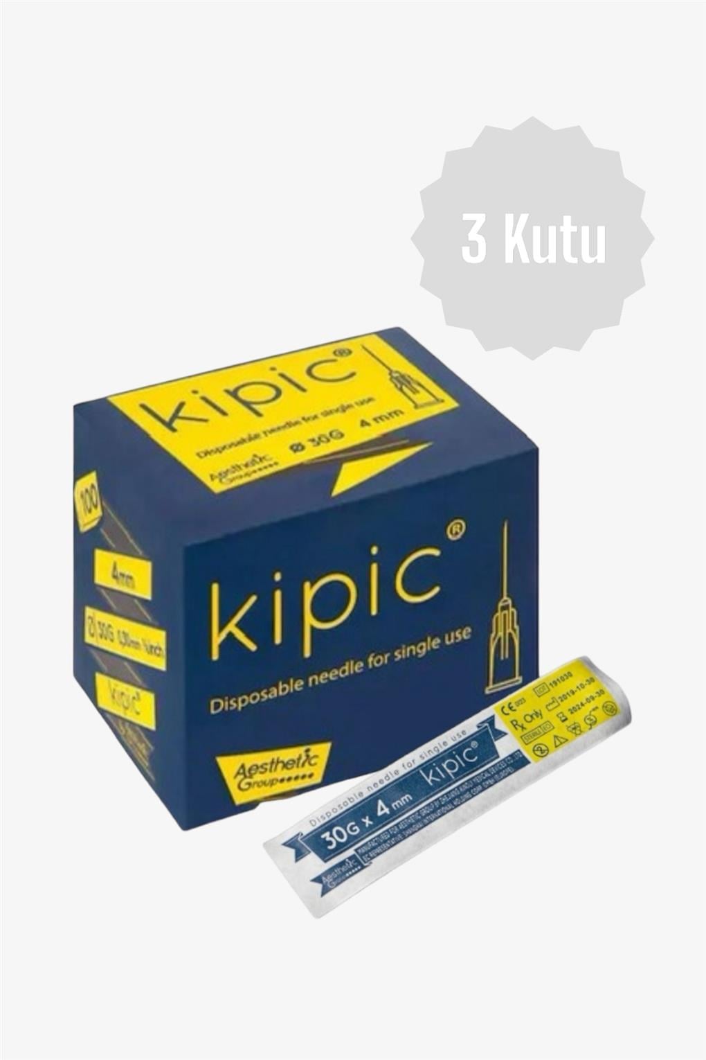 Kipic 30Gx4mm Mezoterapi İğne Ucu 100'lü 3 Kutu