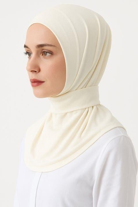 Belinda Kadın Çıtçıtlı Fular Şal - Ekru