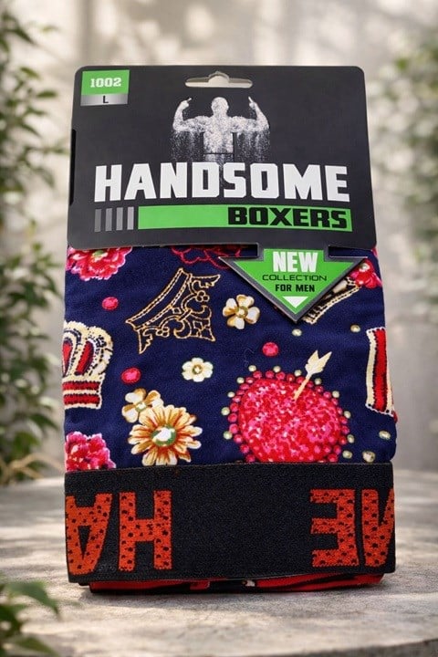Desenli Erkek Boxer - Karışık Renk