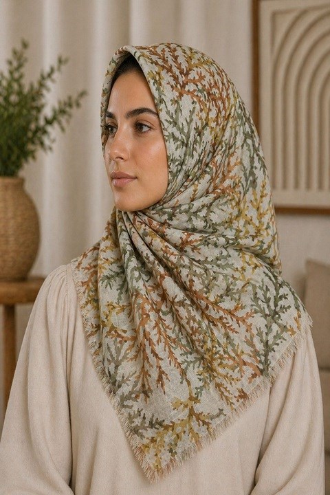 Desenli Flamlı Eşarp