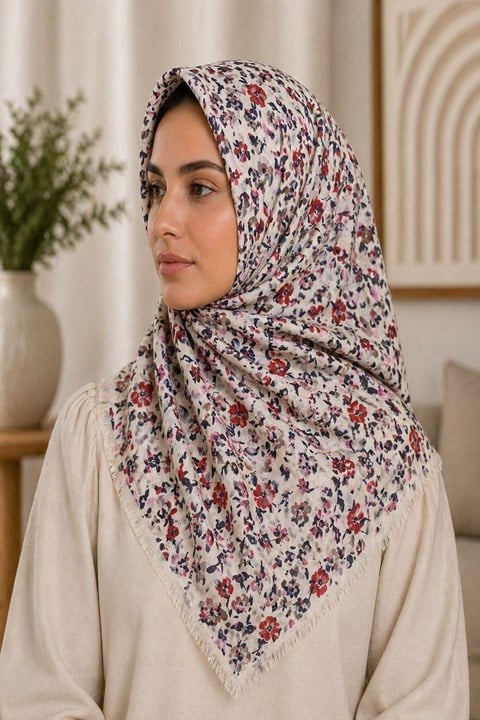 Desenli Flamlı Eşarp