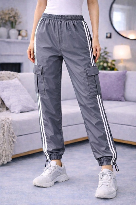 KADIN PARAŞÜT EŞOFMAN ALTI-GRİ