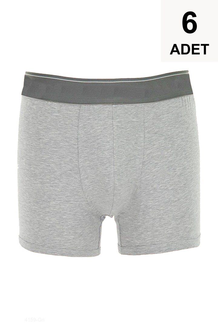 6 Adet Erkek Çocuk Boxer - Gri