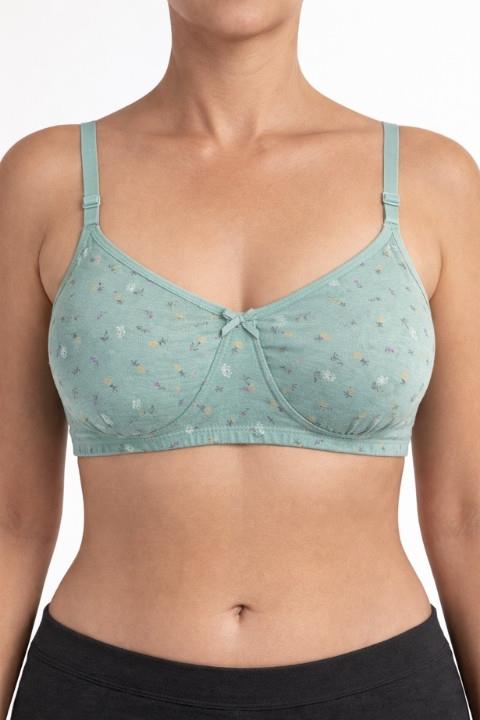 Anne Desenli Penye Sütyen - Su Yeşili