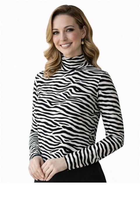 BALIKÇI YAKA ZEBRA BADİ-SİYAH DESEN