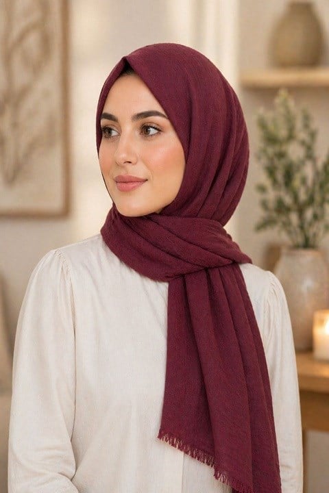 Bambu Şal - Bordo