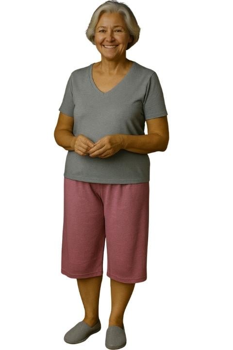 Battal Beden Kadın Dizaltı Tayt - Gülrengi