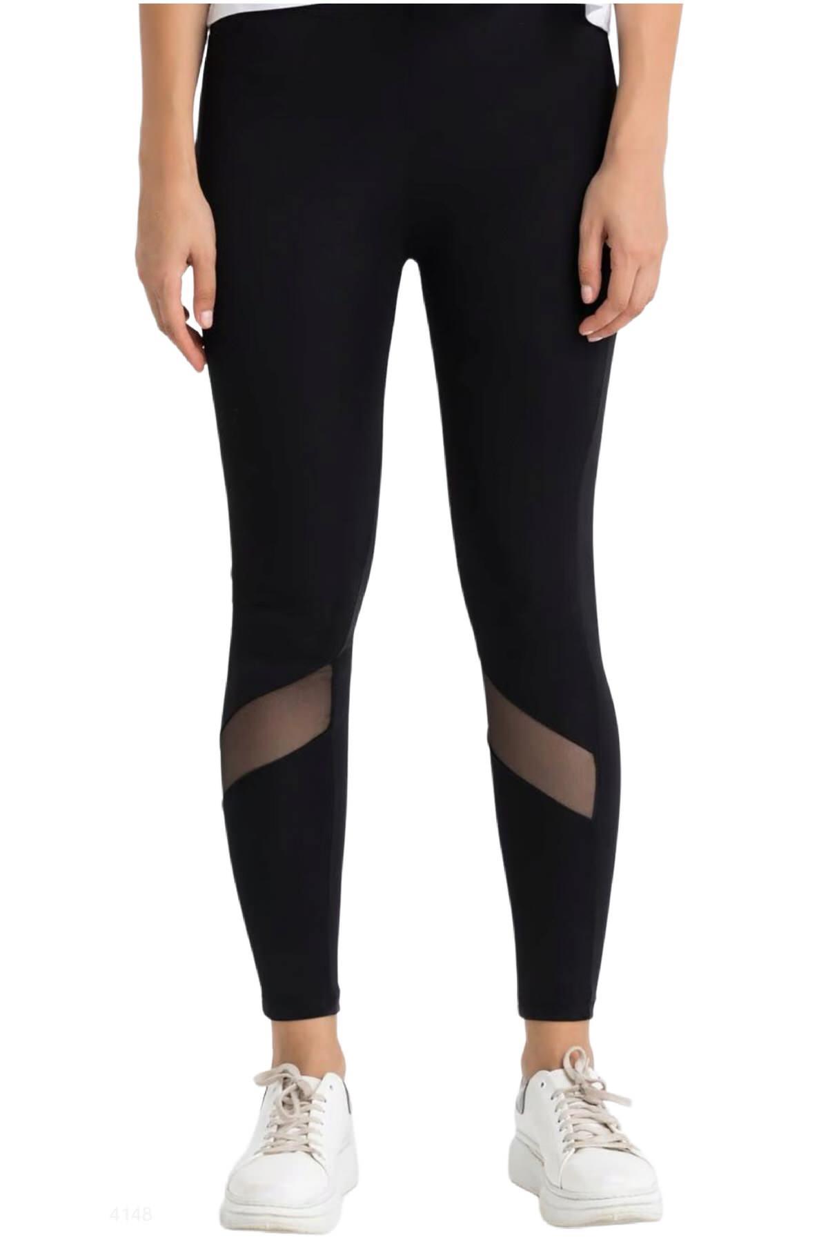 Dalgıç Tayt Tüllü - Siyah