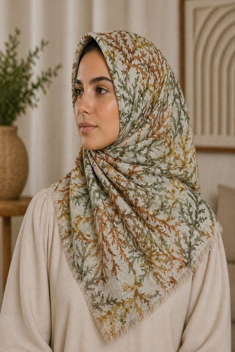 Desenli Flamlı Eşarp