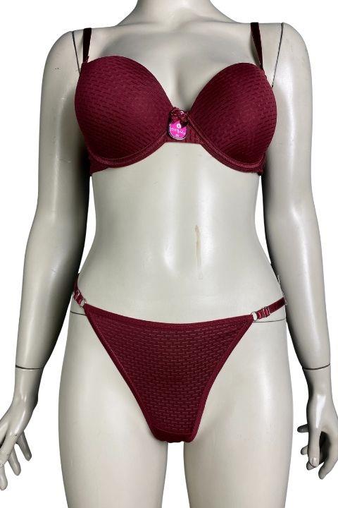 ECEM YILDIZ 1550 DOUBLE DOLGU 2Lİ SÜTYEN TAKIM  BORDO