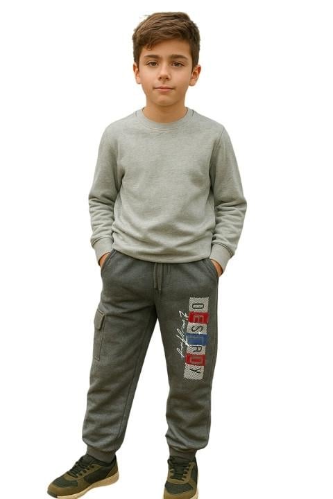 Erkek Çocuk Baskılı Ribanalı Eşofman Altı