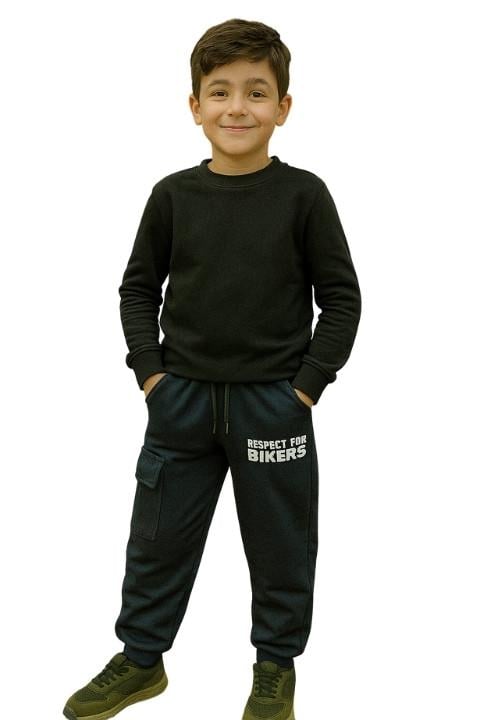 Erkek Çocuk Baskılı Ribanalı Eşofman Altı