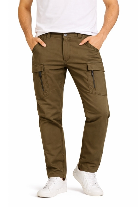 ERKEK ÇOK CEPLİ PANTALON-KAHVEYEŞİL