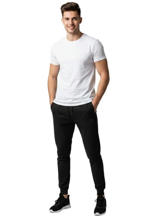 ERKEK  REJENRE MANŞETLİ EŞOFMAN -SİYAH -1080