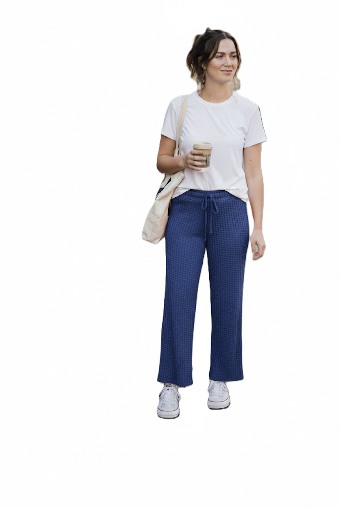 İNCE LASTİK KADIN BABIL PANTOLON-LACİVERT